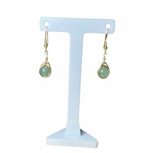 Wire Wrapped Green Aventurine Earrings